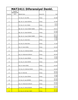 MAT2411 Diferansiyel Denklemler