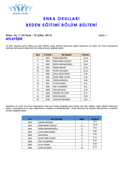 Haftalık Faaliyet Raporu