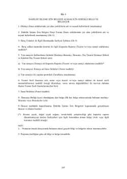 dahilde işleme izni ile ilgili belgeler, ve formlar