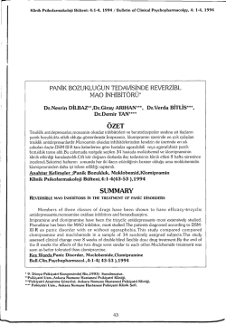 &Ouml;ZET SUMMARY - Klinik Psikofarmakoloji B&uuml;lteni