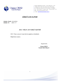 17 Nisan Ayı Vergi Takvimi