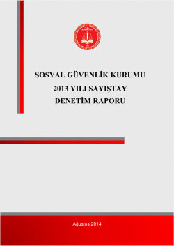 SOSYAL G&Uuml;VENLİK KURUMU 2013 YILI SAYIŞTAY