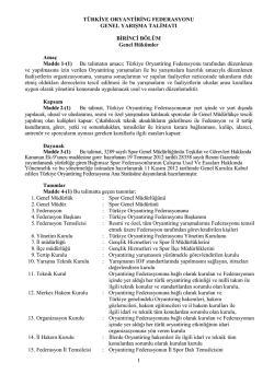 Genel Yarışma Talimatı - Türkiye Oryantiring Federasyonu