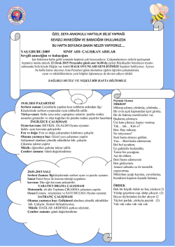 özel sefa anaokulu haftalık bilgi yaprağı sevgili anneciğim ve