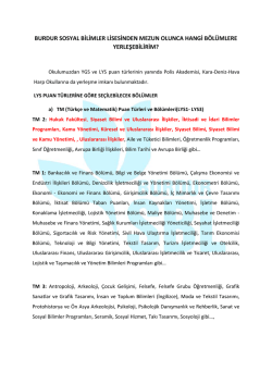 burdur sosyal bilimler lisesinden mezun olunca hangi b&ouml;l&uuml;mlere