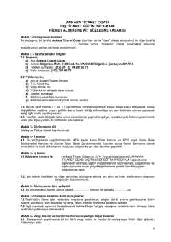 ankara ticaret odası dış ticaret eğitim programı hizmet alımı işine ait