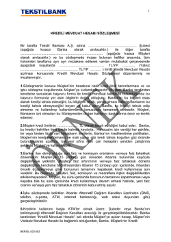 Kredili Mevduat Hesabı S&ouml;zleşmesi