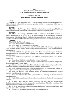 Orman Genel M&uuml;d&uuml;rl&uuml;ğ&uuml; Risk Y&ouml;nergesi