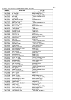 EK-1 2013-2014 Bahar D&ouml;nemi Mazeret Kaydı Kabul Edilen