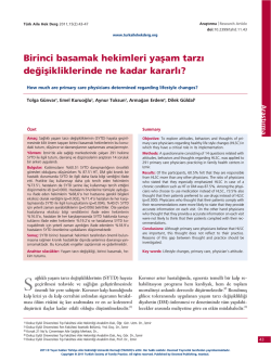PDF İndir - T&uuml;rkiye Aile Hekimliği Dergisi