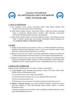 Genel Usul ve Esaslar i&ccedil;in tıklayınız