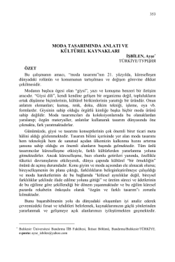 İŞBİLEN, Ayşe-MODA TASARIMINDA ANLATI VE K&Uuml;LT&Uuml;REL