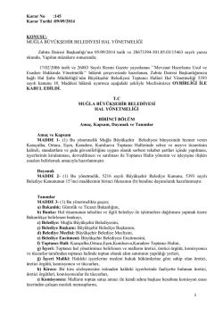 Karar No :145 Karar Tarihi :09/09/2014 KONUSU