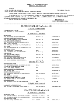 3.hafta m&uuml;sabaka b&uuml;lteni - T.F.F. İstanbul İl Başkanlığı