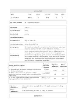 DERS BİLGİLERİ
