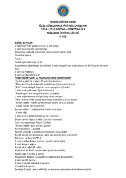 2015 eğitim – öğretim yılı malzeme ihtiyaç li