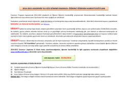 bölümler ve mevcut kontenjanlar için tıklayınız