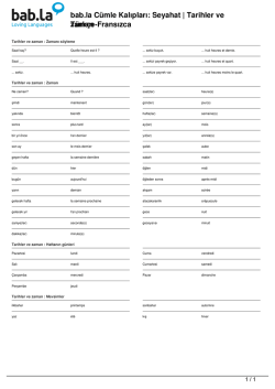 C&uuml;mle Kalıpları: Seyahat | Tarihler ve zaman (T&uuml;rk&ccedil;e