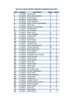 2013-2014 BAHAR NESNE Y&Ouml;NELİMLİ PROGRAMLAMA (İNG