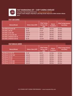 FIAT MARKASINA AİT &ndash; CHİP TUNİNG VERİLERİ