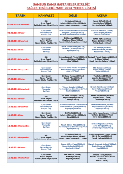 samsun kamu hastaneler birliği sağlık tesisleri mart 2014 yemek