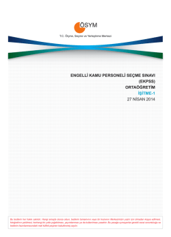 ENGELLİ KAMU PERSONELİ SE&Ccedil;ME SINAVI (EKPSS
