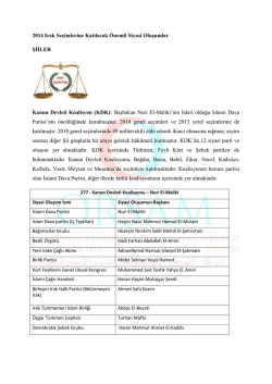 2014 Irak Se&ccedil;imlerine Katılacak &Ouml;nemli Siyasi Oluşumlar