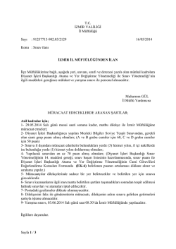 03-06-2014 Tarihinde Yapılacak Olan Nakil Sınav
