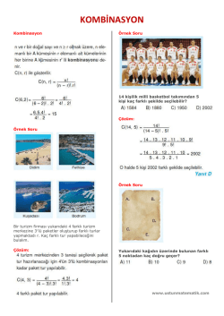Kombinasyon ve Olası Durumları Belirleme