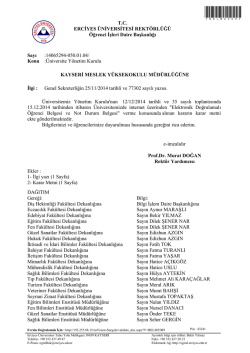 &Uuml;niversite Y&ouml;netim Kurulu - Kayseri Meslek Y&uuml;ksekokulu