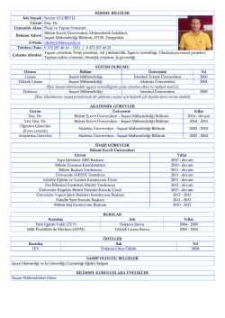 Adı Soyadı - İnşaat M&uuml;hendisliği B&ouml;l&uuml;m&uuml;