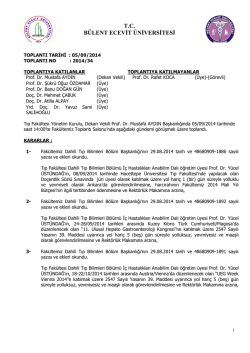 05/09/2014 Tıp Fak&uuml;ltesi Y&ouml;netim Kurulu Kararı