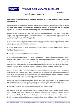 sırk 2014-41 kdv tebliğinde yapılan değişiklikler hk.