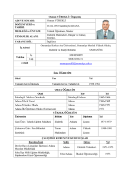 Osman Y&Uuml;REKLİ / &Ouml;zge&ccedil;miş ADI VE SOYADI