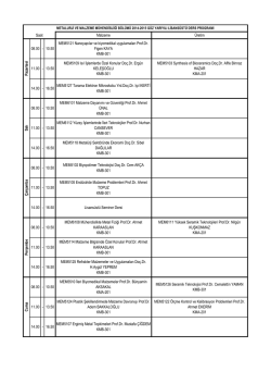 2014-2015 Lisans&uuml;st&uuml; ders programı