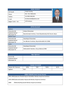 KİŞİSEL BİLGİLER Adı Soyadı Vedat Karakaş &Uuml;nvan Kim. Y&uuml;k