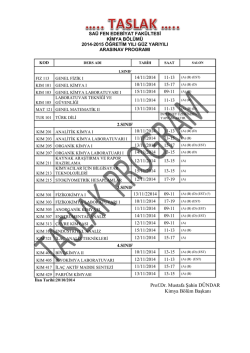 Prof.Dr. Mustafa Şahin D&Uuml;NDAR Kimya B&ouml;l&uuml;m