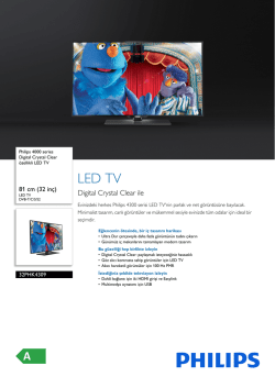 32PHK4309/12 Philips Digital Crystal Clear &ouml;zellikli LED TV