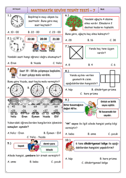 Matematik Seviye Tespit Testi