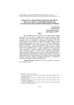 dokuzuncu sınıf &ouml;ğrencilerinin okuduğu kitap sayısı ile akademik