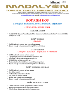BODRUM KOS Tur Programı ve &Uuml;cret Detayları