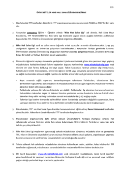 &uuml;niversiteler nıke halı saha ligi bilgilendirme