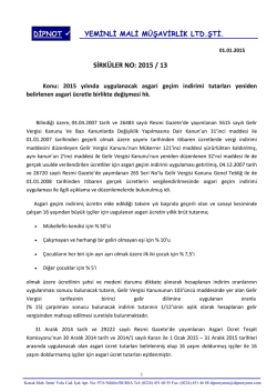 sırk 2015-13 2015 yılı asgari ge&ccedil;im indirimi tutarı hk.
