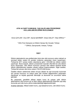 1 ATIK ALFASET KUMUNUN, YAŞ KALIPLAMA