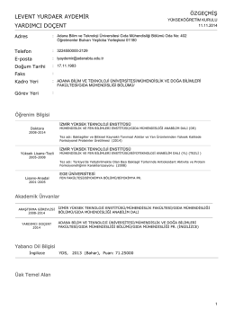 YÖK Özgeçmiş - Adana Bilim ve Teknoloji Üniversitesi