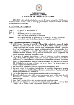 TAKEV OKULLARI ORTAOKULLAR ARASI 8.AKIL