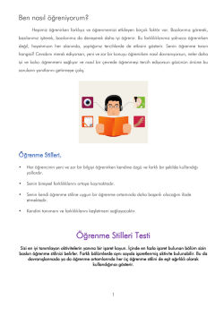 &Ouml;ğrenme Stilleri Testi