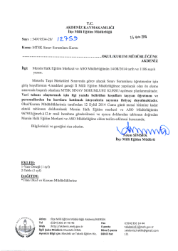 AKDE Niz rltyma.xavrr,rGr ilge Milli Efttim Mtidtirliigi ....... r