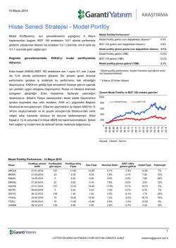 Hisse Senedi Stratejisi - Model Portf&ouml;y