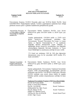 T.C. KOCAELİ &Uuml;NİVERSİTESİ SENATO TOPLANTI TUTANAĞI